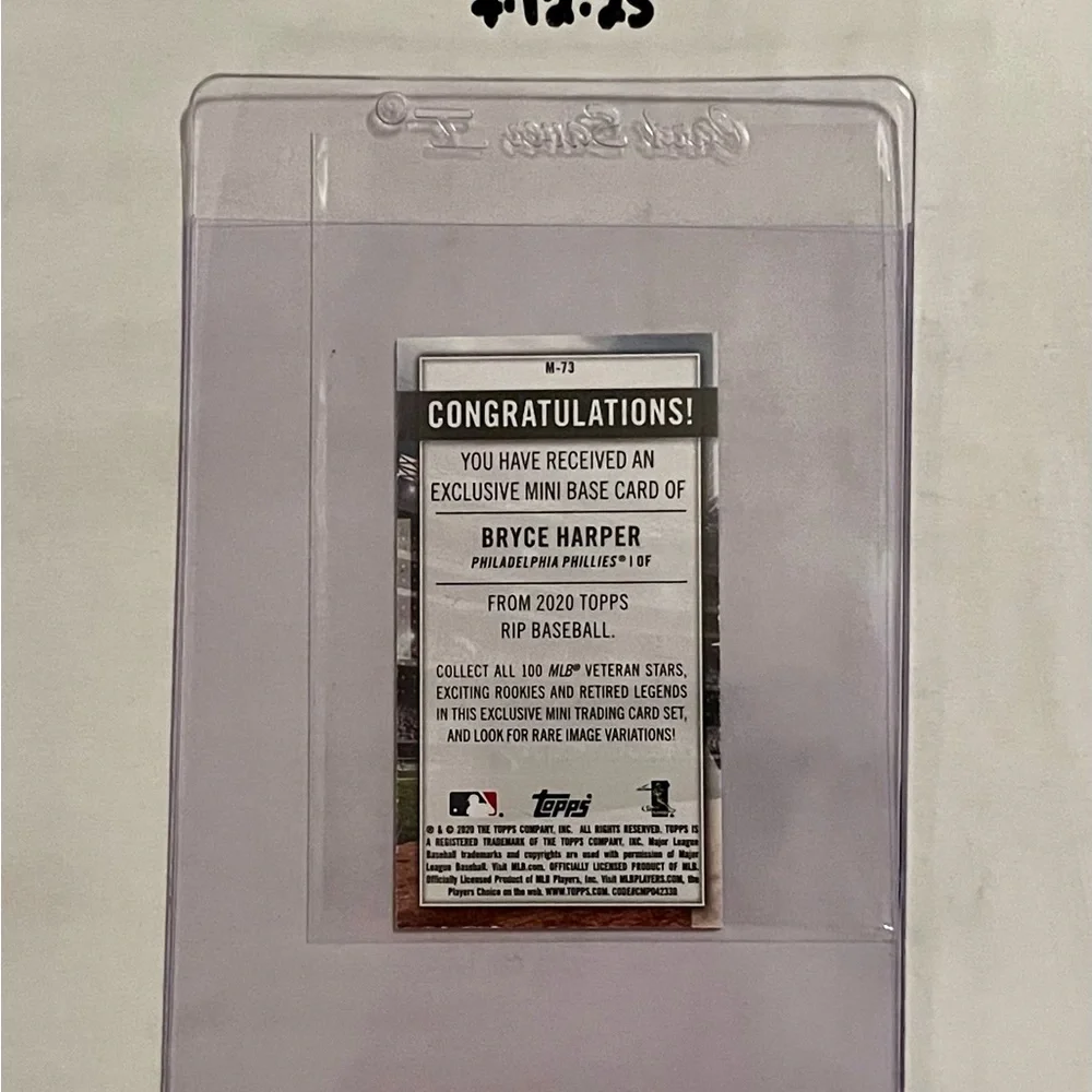 Topps Exclusive Bryce Harper Purple MINI RIP Card #/25 SSP - Picture 3 of 3